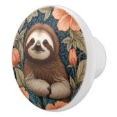 Cute Sloth Elegant Floral William Morris Inspired セラミックノブ (右)