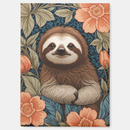 Cute Sloth Elegant Floral William Morris Inspired マグネット