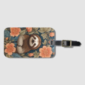 Cute Sloth Elegant Floral William Morris Inspired ラゲッジタグ (正面横)