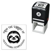 Cute Sloth Face Library Book Name セルフインキングスタンプ (インサイチュ)