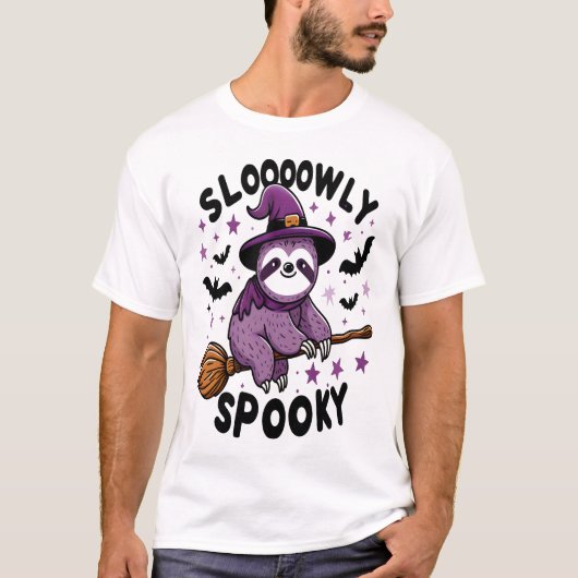 Cute Sloth Happy Halloween (2) Tシャツ (正面)