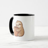 Cute Sloth Hugging Coffee Mug | Funny Morning Cup マグカップ (正面左)