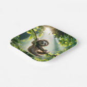 Cute Sloth In Backlit By Sunbeams ペーパープレート (傾斜あり)