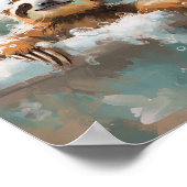 Cute Sloth in Bubble Bath Poster ポスター (角)