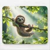 Cute Sloth In Sunbeams マウスパッド (正面)