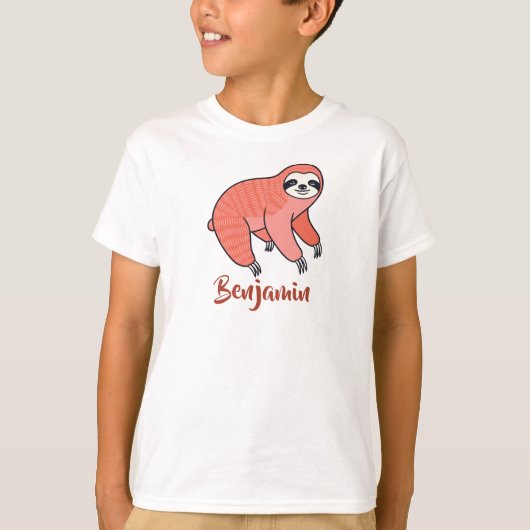 Cute Sloth Kids T-Shirt – Adorable Lazy Animal Tee Tシャツ (正面)