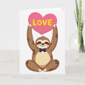 Cute Sloth Love Heart Card カード (正面)