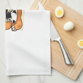 Cute Sloth Relaxing with Hot Coffee Premium T-Shir キッチンタオル (四つ折り)