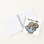 Cute Sloth Sleeping on Coffee Cup Coffee Quote ノートブック (内部)