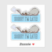 Cute Sloth Sorry I'm Late Funny Belated Cartoon シール (シート)
