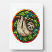 Cute Sloth Stained Glass Ornament フォトプラーク (正面)