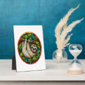 Cute Sloth Stained Glass Ornament フォトプラーク (側面)
