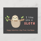 Cute Sloth Valentine’s Day Card  シーズンポストカード (正面)