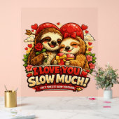 Cute Sloth Valentine’s Day Love Design, I Love You アクリルサイン (ウェディング)