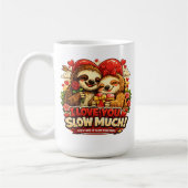 Cute Sloth Valentine’s Day Love Design, I Love You コーヒーマグカップ (左)
