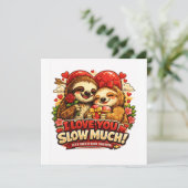 Cute Sloth Valentine’s Day Love Design, I Love You 招待状 (スタンド正面)