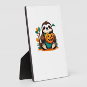 Cute Sloth with Pumpkin Halloween Cartoon Vector I フォトプラーク (側面)