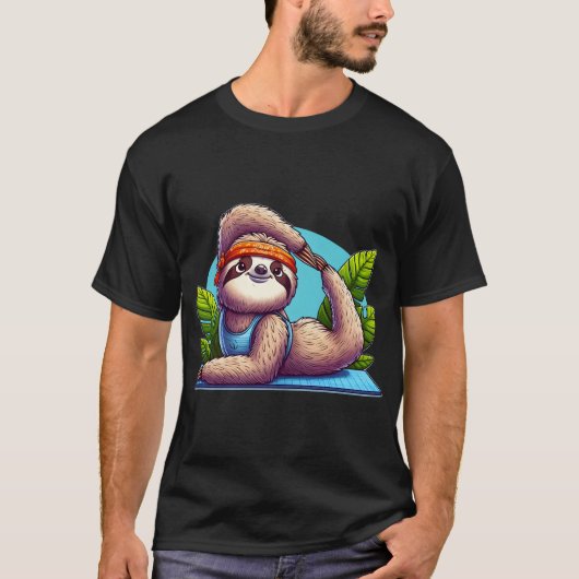 Cute Sloth Yoga Pose Tシャツ (正面)