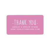 Cute Small Business Fuchsia Pink Thank You Labels ラベル (正面)