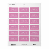Cute Small Business Fuchsia Pink Thank You Labels ラベル (フルシート)
