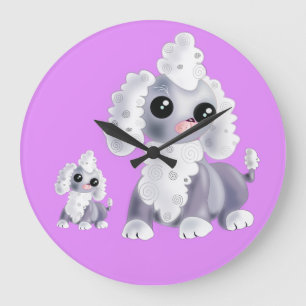 Cute Small Puppy ラージ壁時計