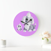 Cute Small Puppy ラージ壁時計 (ホーム)