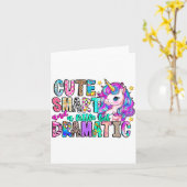 Cute Smart And A Little Bit Dramatic Funny Unicorn カード (黄色い花)