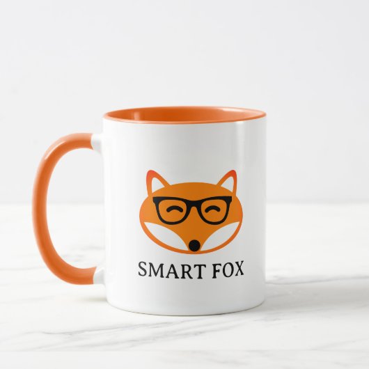 Cute smart fox with spectacles coffee Mug マグカップ (左)