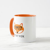 Cute smart fox with spectacles coffee Mug マグカップ (正面左)