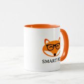 Cute smart fox with spectacles coffee Mug マグカップ (正面右)