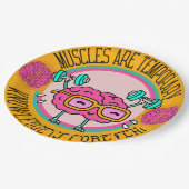 Cute Smart Pink Brain Knowledge Is Forever  ペーパープレート (アングル)