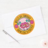 Cute Smart Pink Brain Knowledge Is Forever  ラウンドシール (封筒)