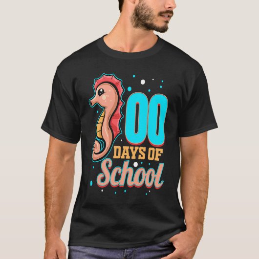 Cute Smart Seahorse For 100 Days Of School Tシャツ (正面)