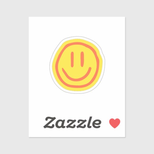 Cute Smile Face | Positive Happy Emoji Design シール (シート)