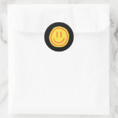 Cute Smile Face | Positive Happy Emoji Design ラウンドシール (バッグ)