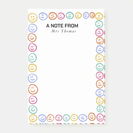 Cute Smile faces a Note from Teacher  ポストイット (正面)
