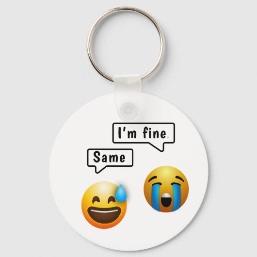 Cute Smiley Face Emoji Keychain キーホルダー (正面)