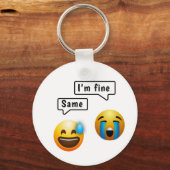 Cute Smiley Face Emoji Keychain キーホルダー (正面)