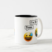 Cute Smiley Face Emoji Mug ツートーンマグカップ (正面右)