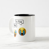 Cute Smiley Face Emoji Mug ツートーンマグカップ (正面左)