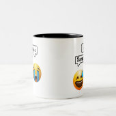 Cute Smiley Face Emoji Mug ツートーンマグカップ (中央)