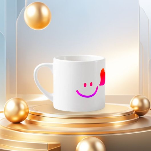 Cute Smiley Face with Heart – Minimalist Happy Vib エスプレッソカップ