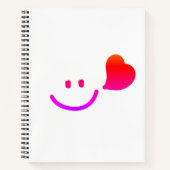 Cute Smiley Face with Heart – Minimalist Happy Vib ノートブック (正面)