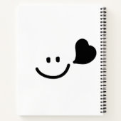 Cute Smiley Face with Heart – Minimalist Happy Vib ノートブック (裏面)