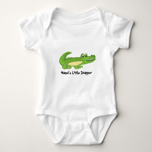 Cute Smiling Alligator Baby Bodysuit ベビーボディスーツ (正面)