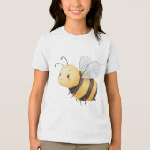 Cute Smiling Bumblebee Illustration トライブレンドＴシャツ (正面)