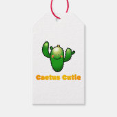 Cute Smiling Cactus Illustration ギフトタグ (正面)