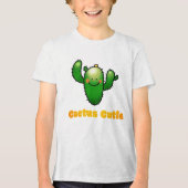 Cute Smiling Cactus Illustration トライブレンドＴシャツ (正面)
