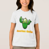 Cute Smiling Cactus Illustration トライブレンドＴシャツ (正面)