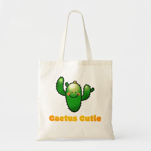 Cute Smiling Cactus Illustration トートバッグ (正面)